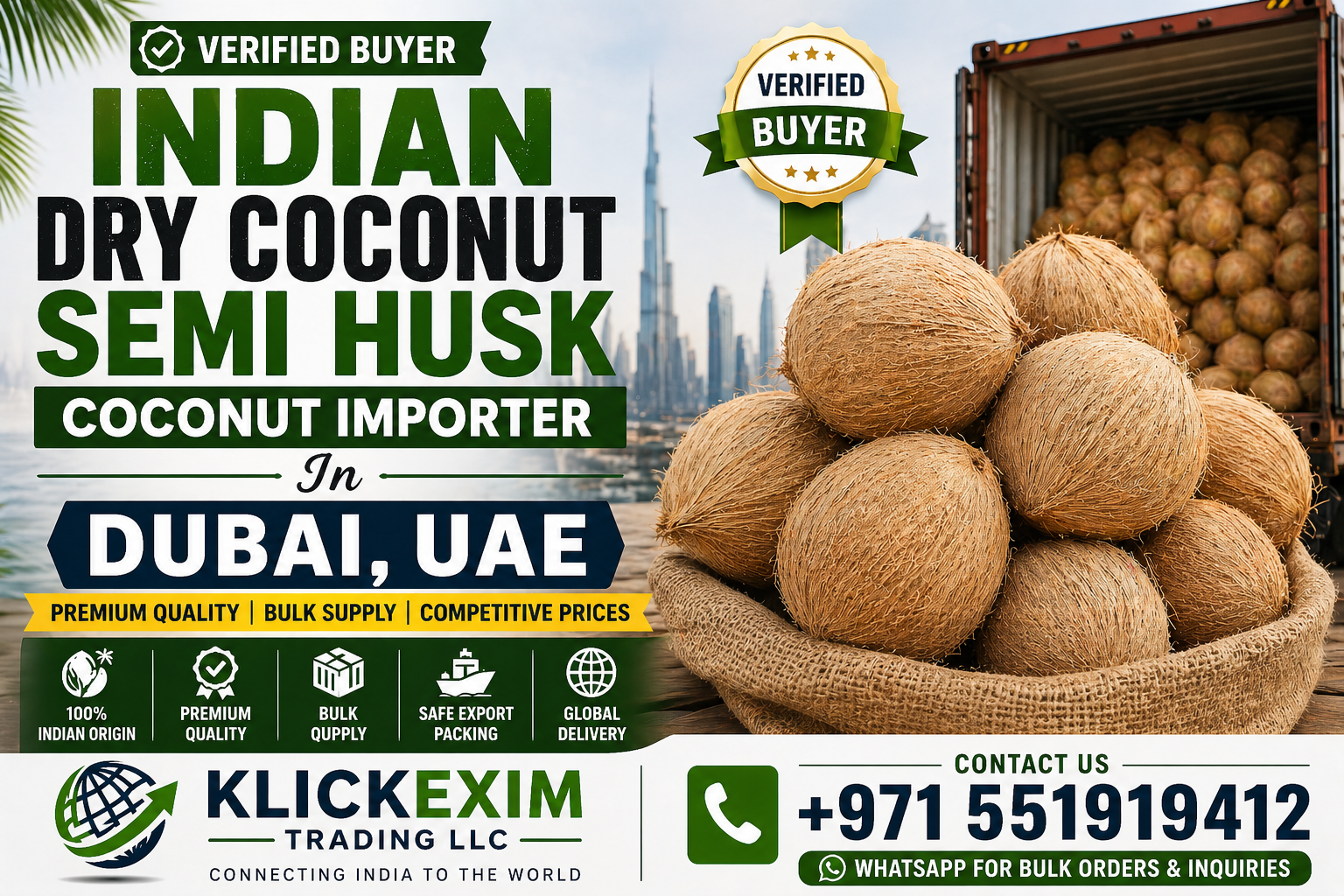 Semi-husk Coconut Importer In Dubai UAE Verified Buyer